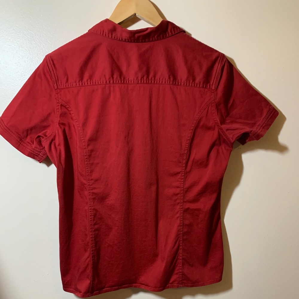 Dark Red Button Down - Picture 6 of 7